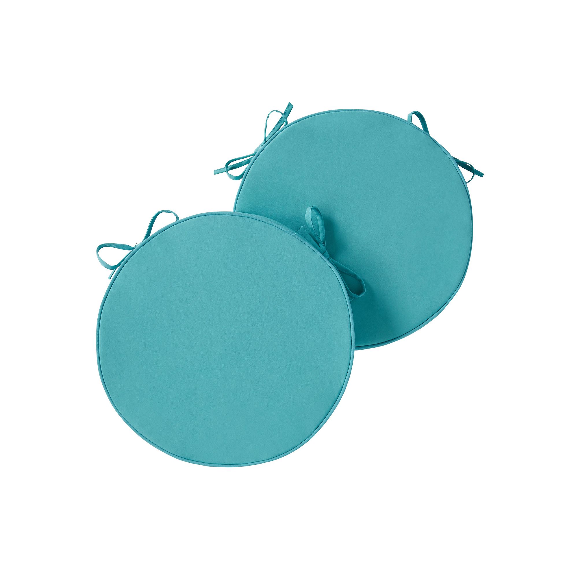 Greendale Home Fashions Outdoor Round Chair Pad 2-Pack, Blue