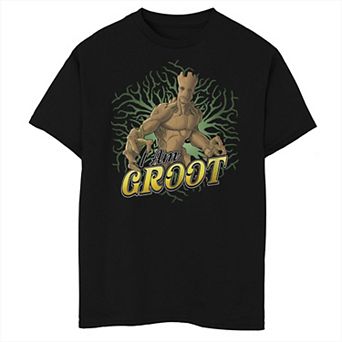 Boys 8-20 & Husky Guardians of the Galaxy Classic I Am Groot Adult Torso Graphic Tee