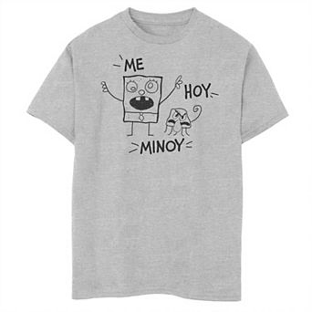 Boys 8-20 Husky Nickelodeon SpongeBob SquarePants Me Hoy Minoy Outline Sketch Graphic Tee