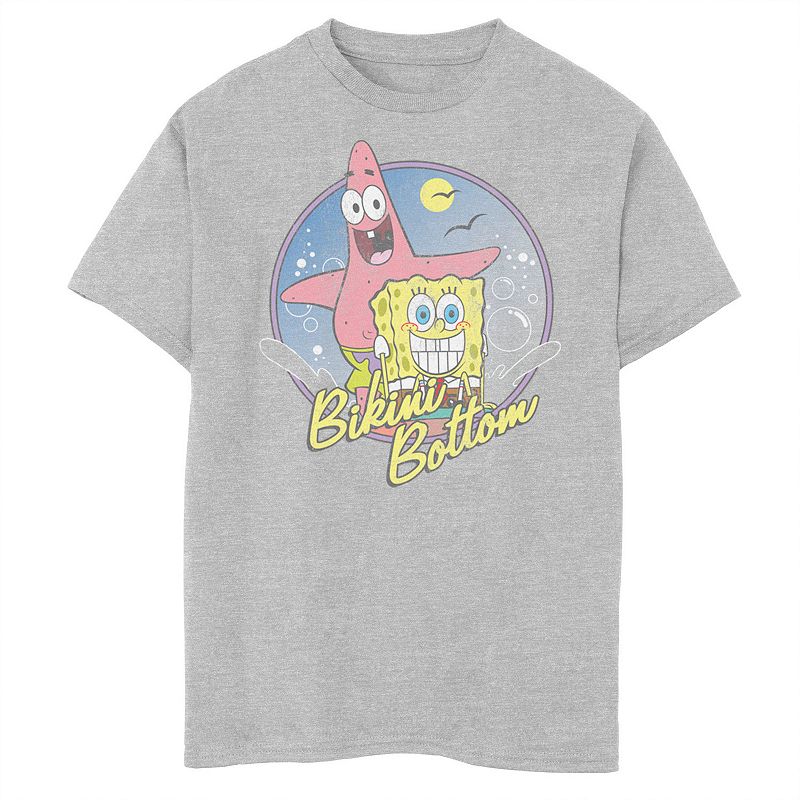 Boys 8-20 Husky Nickelodeon SpongeBob SquarePants And Patrick Bikini Bottom Portrait Graphic Tee, Boy's, Size: XL HUSKY, Athletic Grey
