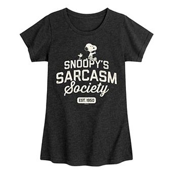 Girls 7-16 Peanuts Sarcasm Society Graphic Tee