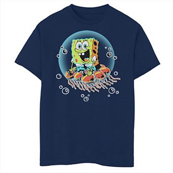 Boys 8-20 Husky Nickelodeon SpongeBob SquarePants Riding Jellyfish Bubbles Graphic Tee