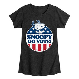 Girls 7-16 Peanuts Go Vote Graphic Tee