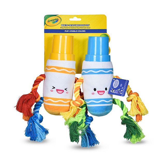 Crayola Marker Rope Plush Squeaker Pet Toy Combo Set