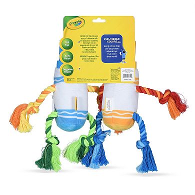 Crayola Marker Rope Plush Squeaker Pet Toy Combo Set
