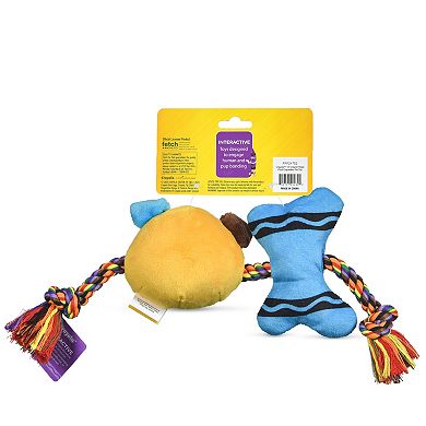 Crayola Crayon Rope Plush Squeaker Pet Toy