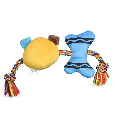 Crayola Crayon Rope Plush Squeaker Pet Toy