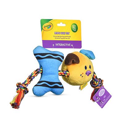 Crayola Crayon Rope Plush Squeaker Pet Toy