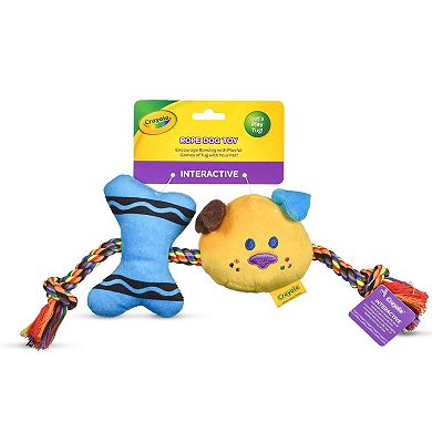 Crayola Crayon Rope Plush Squeaker Pet Toy