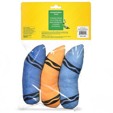 Crayola Aromatherapy Scented Crayon Plush Squeaker Pet Toy Set