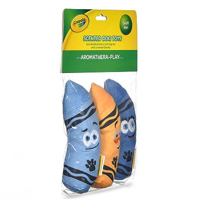 Crayola Aromatherapy Scented Crayon Plush Squeaker Pet Toy Set