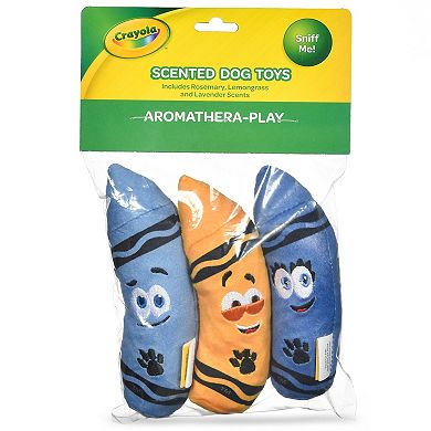 Crayola Aromatherapy Scented Crayon Plush Squeaker Pet Toy Set