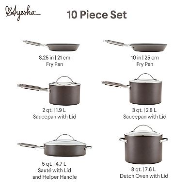 Ayesha Curry Hard Anodized Collection 10-pc. Nonstick Cookware Set