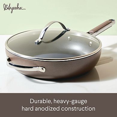 Ayesha Curry Hard Anodized Collection 12.25-in. Nonstick Deep Frying Pan with Lid