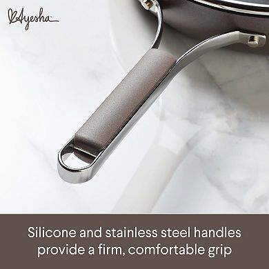 Ayesha Curry Hard Anodized Collection 12.25-in. Nonstick Deep Frying Pan with Lid