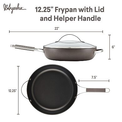 Ayesha Curry Hard Anodized Collection 12.25-in. Nonstick Deep Frying Pan with Lid