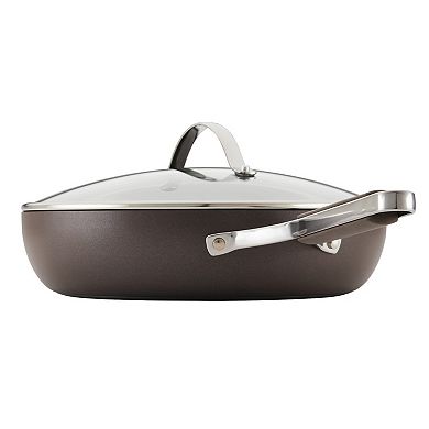 Ayesha Curry Hard Anodized Collection 12.25-in. Nonstick Deep Frying Pan with Lid