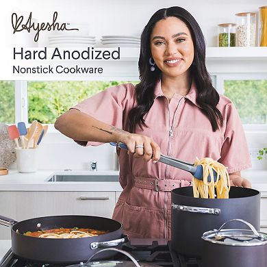 Ayesha Curry Hard Anodized Collection 12.25-in. Nonstick Deep Frying Pan with Lid