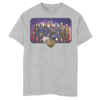 Boys 8-20 Husky Marvel Guardians Of The Galaxy Badge Group Shot Graphic Tee