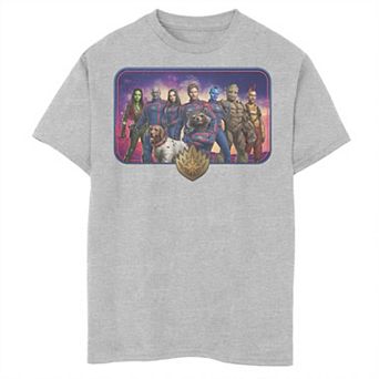 Boys 8-20 Husky Marvel Guardians Of The Galaxy Badge Group Shot Graphic Tee