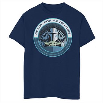 Boys 8-20 Husky The Mandalorian Ready For Adventure Circle Din Djarin Grogu Graphic Tee