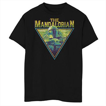 Boys 8-20 Husky The Mandalorian Din Djarin Grogu Triangle Graphic Tee