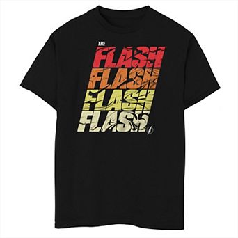 Boys 8-20 Husky DC Comics The Flash Stacked Swirl Lightning Bolt Logo Graphic Tee
