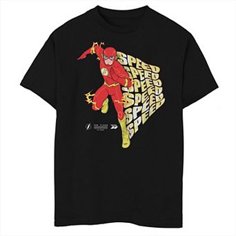 Boys 8-20 Husky DC Comics The Flash Run Speed Stacked Lightning Bolt Logo Graphic Tee