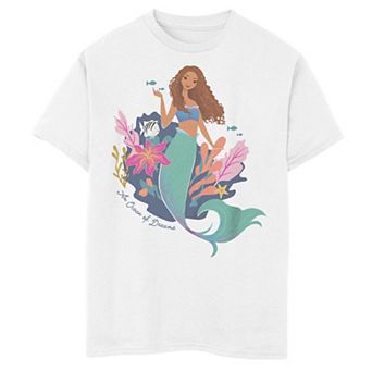 Disney's Boys 8-20 The Little Mermaid Live Action Ariel Color Draw Tee