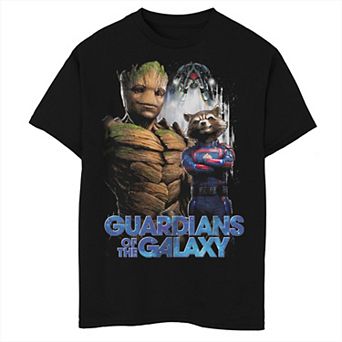 Boys 8-20 Guardians Of The Galaxy Vol. 3 Groot And Rocket Raccoon Poster Tee