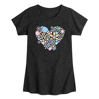 Girls 7-16 Flower Heart Graphic Tee