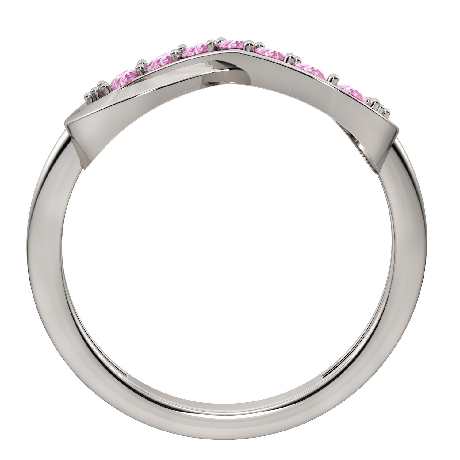 Dazzlingrock Collection Teardrop Pendant - 9x6mm Lab-Created Pink Sapphire & Natural Diamonds, 14K White Gold, 18" Chain - View #4