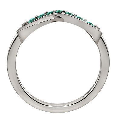 Sterling Silver Lab-Created Emerald Infinity Right Hand Ring