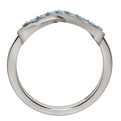 Sterling Silver Blue Topaz Infinity Right Hand Ring