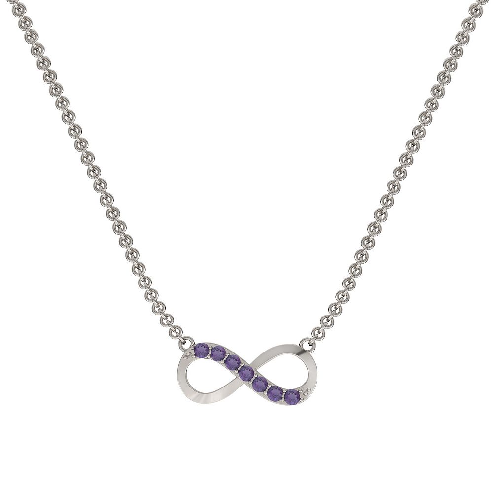Sterling Silver Amethyst Infinity Necklace