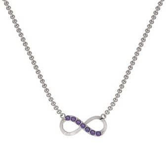 Sterling Silver Amethyst Infinity Necklace