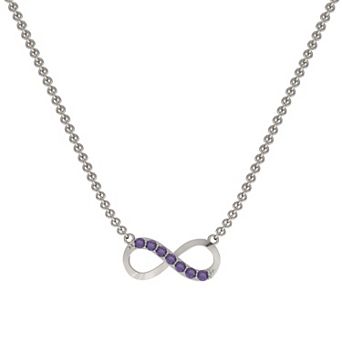 Sterling Silver Amethyst Infinity Necklace