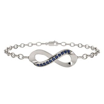 Sterling Silver Lab-Created Sapphire Infinity Bracelet