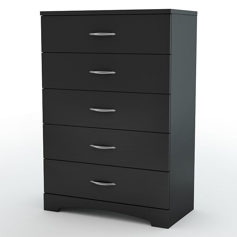 South Shore Contemporary 5-Drawer Chest, Black, Furniture