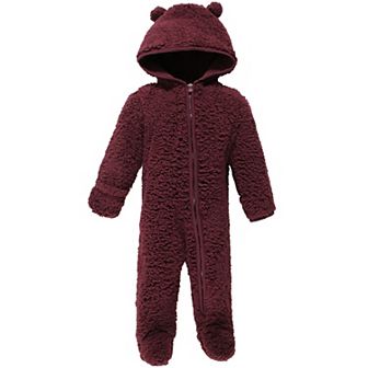 Hudson Baby Faux Shearling Bunting 1 pk Burgundy, 0-3 Months