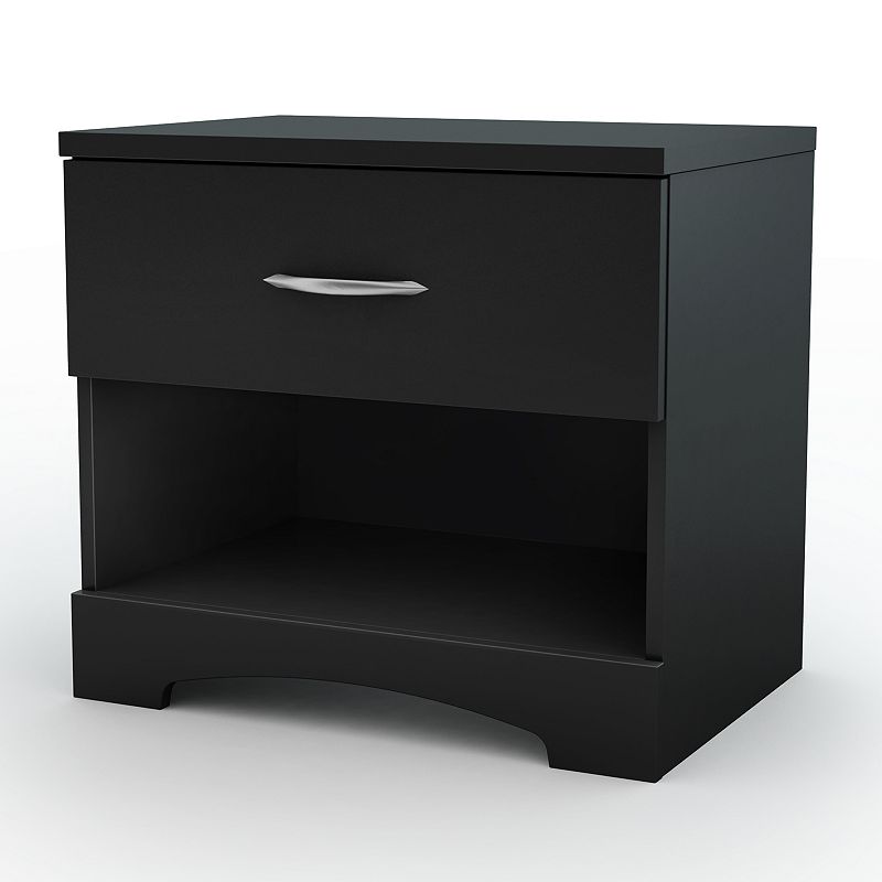 South Shore Black Contemporary Nightstand, Furniture