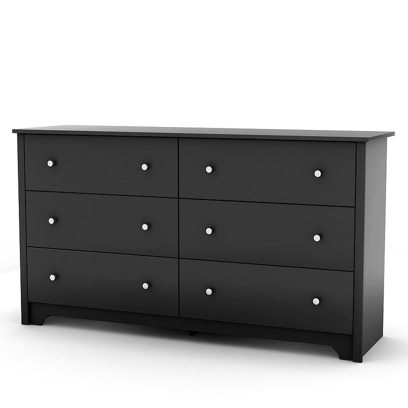 South Shore Vito Double Dresser, Black, Furniture
