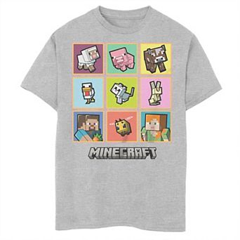 Boys 8-20 Minecraft Steve Alex Pets Boxes Graphic Tee