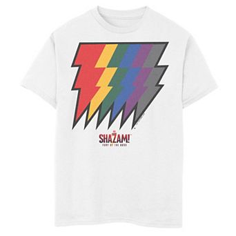 Boys 8-20 Shazam Fury Of The Gods Rainbows Bolts Logo Graphic Tee