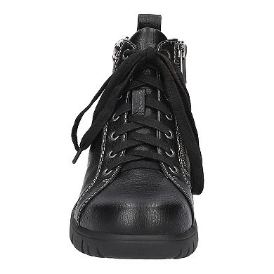 Easy Street Nico by Easy Street Women's Mini Lug Lace up Booties