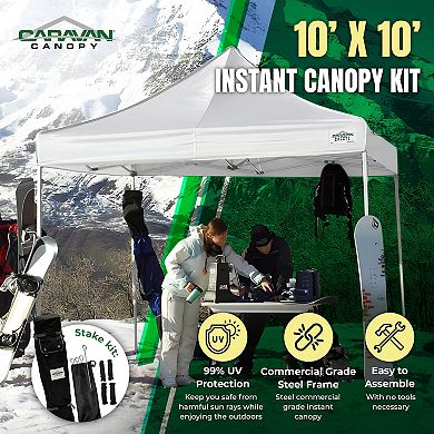 Caravan Canopy TitanShade 10 x 10 Steel Frame Portable Instant Canopy Kit, White