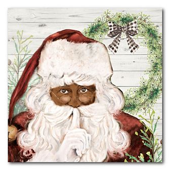 COURTSIDE MARKET Here Comes Santa Canvas Wall Art