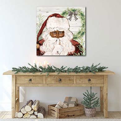 COURTSIDE MARKET Here Comes Santa Canvas Wall Art