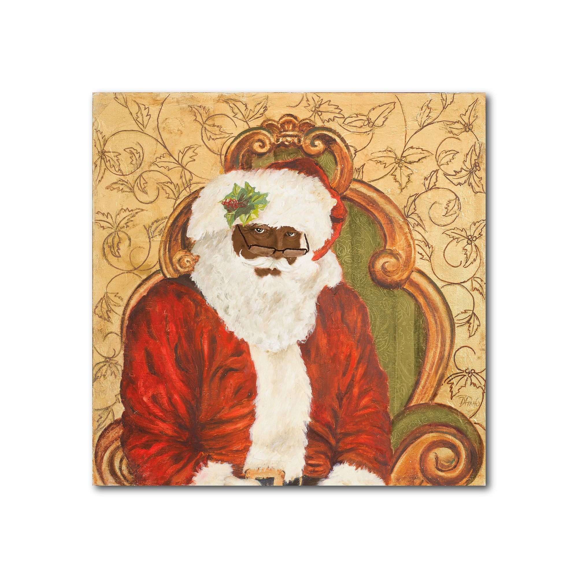COURTSIDE MARKET Sitting Santa Canvas Wall Art, Multi