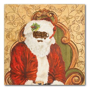 COURTSIDE MARKET Sitting Santa Canvas Wall Art